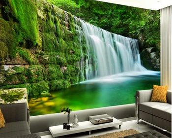 beibehang tapet pentru pereți 3 d Interioare Avansate Mare imagini de Fundal Clasic Clar Pădure Verde Cade TV Pereți papel de parede