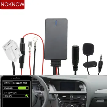 12 Pin Car Kit Bluetooth Wireless Audio Aux In Cablu Microfon Handsfree Adaptor pentru Audi A3 TT A4 S4 A6 A8 A8 2007-2014