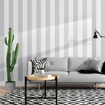 Nordic stil modern simplu gri cu dungă alb-negru tapet bară verticală camera de zi dormitor magazin de îmbrăcăminte de fundal
