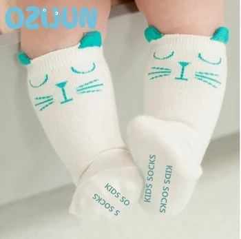 Nou-născut Copilul genunchi șosete Copii Fată Băiat genunchi Șosete anti-alunecare, Desene animate Drăguț Pisica Mini Rezistenta încălzit de picior pentru 0-2Y 2-3