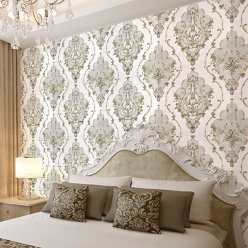 Off-alb de lux, textura floral model de damasc tapet de fundal living dormitor decor în stil European tapet