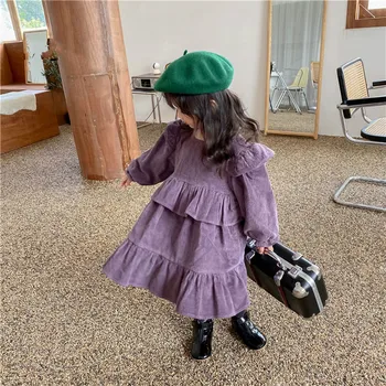 Vara Fete Captusit Moda Ciufulit Rochie De Printesa Pentru Copii Copilul Maneci Scurte Culoare Solidă Bumbac Amestec Rochii