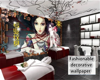 beibehang stil Retro de perete hârtie de mână-pictat tatuaje tattoo studio de fundal pictura decor papel de parede tapet 3d