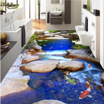 beibehang Foto Personalizate 3D Podea Pictura Tapet Spectaculos Naturale de Apă de Fasole Pește Figura papel de parede