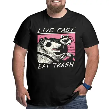 Bărbați T-Shirt Live Repede! Mănâncă Gunoi! Vintage Bumbac Mare, Tricou Cu Maneci Scurte T Shirt Echipajul Gât Haine Plus Size Dimensiuni Mari