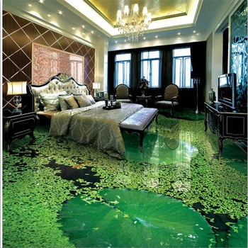 beibehang Personalizate etaj mare pictura 3d Chineză lotus baie living dormitor auto-adeziv parchet обои papel de parede