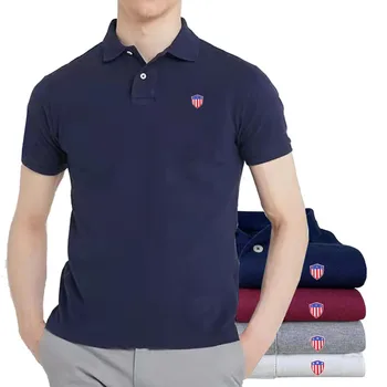 De înaltă Calitate, de Vara Barbati Maneca Scurta 100% Bumbac Rever Tricou Casual Polo Cămașă de Moda T-shirt Sport Top