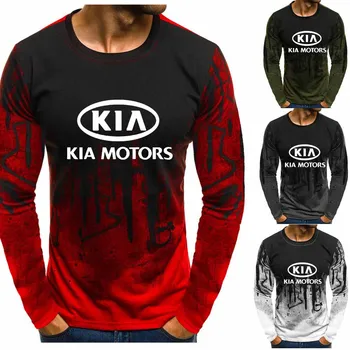 2020 Noua Moda Bărbați pulover auto KIA logo-ul de imprimare de înaltă calitate Bumbac pulover Pulovere Gradient de Streetwear Barbati topuri