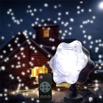 Proiector cu LED-uri de Lumină de Zăpadă Scena Lumină de Control de la Distanță de Rotație Alb Gazon Lumina Gradina Peisaj Zăpadă de Crăciun, Lumini în aer liber