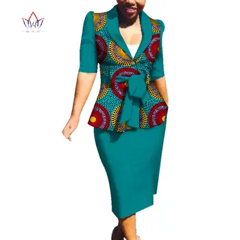 BintaRealWax Africane Fusta Seturi Pentru Femei Dashiki 2 Piese Fusta Setsfor Doamnelor Plus Dimensiune Africa de Îmbrăcăminte de Sus Cu Fusta WY3749