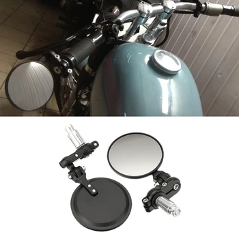 Universal Motocicleta Oglinda Retrovizoare Mâner Bar End Oglinzi Laterale Pentru Honda Yamha Kawasaki KTM Aluminiu oglindă Sferică