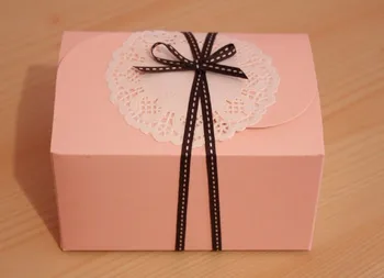 Transport gratuit de panificație pachet tort roz cookie cutie de bomboane desert ambalare cutii de copt decor pachet de aprovizionare favoruri