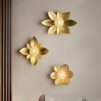 De lux Lotus Lampă de Perete de Sticlă Mingea de Perete Sconces pentru Acasa Art Decor Modern cu Led-uri Corpuri de iluminat Nordic Living Pat Lumini Oglindă