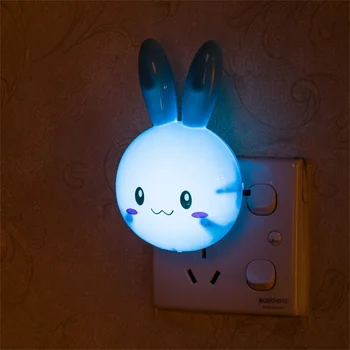 Mini LED Iepure de Desene animate Lampa de Noapte Comutator ON/OFF Lumina de Perete AC110-220V UE NE Plug Lampă de Noptieră pentru Copii Pentru Copii Cadouri pentru Copii