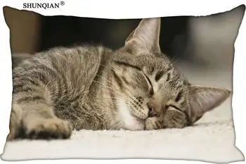 De înaltă Calitate Personalizate pisica drăguț moale Pernă 45x35cm(O Parte) Rectang Fermoar Imprimare Arunca Pernă Acoperă