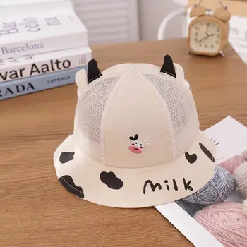 LDSLYJR 2021 Desene animate vaca plasă Găleată Pălărie Pescar Pălăria în aer liber, de călătorie pălărie de Soare Capac Pălării pentru copii băiat și fată 58