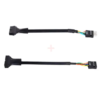 Xiwai CY 2 buc USB 2.0 9Pin la USB 3.0 20pin Locuințe Antet de sex Feminin Cablu Reversibil pentru Placa de baza
