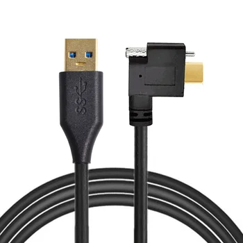 CY CYSM Stânga Dreapta în Unghi USB 3.1 Tip-C Singur Șurub de Blocare Standard USB3.0 Cablu de Date 90 de Grade pentru Camera