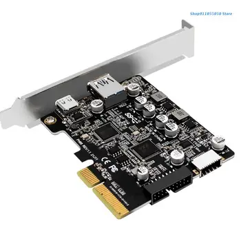 C5AB PCIe la USB 3.2 Gen 2 Adaptor de Card de 10 Gbps 2-Port PCI Express Card de Expansiune