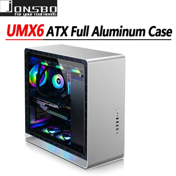 JONSBO UMX6 Aluminiu Partea de Penetrare Caz ITX/M-ATX/ATX/EATX Fața plină viteză interfață de Tip C Suport 360 de răcire cu apă