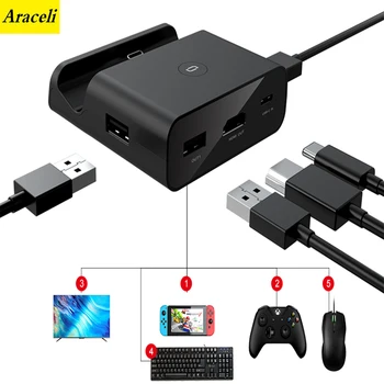 5 În 1 30W Putere Mare 2A Rapid de Încărcare de Andocare Convertor Video Pentru Nintendo Switch HDMI 1080P TV de Tip C Încărcător Suport Încărcător de Bază