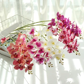 Simulare De Flori Desktop Decor Fluture Orhidee Verde De Plastic Țară Flori False Masă Decoratiuni Interioare Flori Artificiale