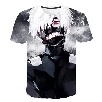 2021 Vara Noi Bărbați T-shirt Sânge Anime Tokyo Ghoul tricou Casual Teroare Scurt cu Mâneci lungi Tricou Amuzant Tipărite Copil Topuri tricouri