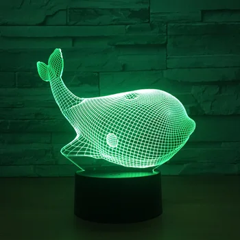 Marea Balena 3d Lumina de Noapte plina de culoare Touch Comutator Vizuale Mică Lumină 3d decoratiuni de Craciun cadouri pentru Copii camera copilului Lampa