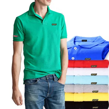 Tricou Polo de Vara Barbati de Brand Nou din Bumbac cu Mânecă Scurtă Tricou Vrac Rever Casual Respirabil T-Shirt, Broderie topuri teuri 5XL