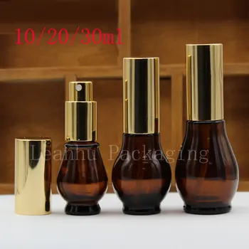 20 X 10 ml 20 ml 30ml de Sticlă Maro Pulverizare Sticle Rotund, din Sticlă brună a Pompei de Container Pentru Parfumuri Sticla Display Sticla