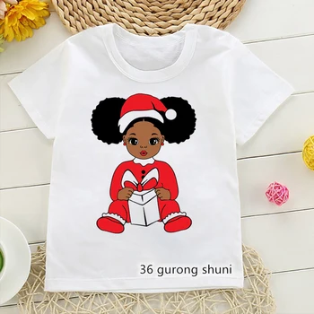 Cadou de crăciun Grafic de Imprimare T-Shirt Negru Fata Magic Haine pentru Copii Xmas Tricou Harajuku Kawaii Haine pentru Copii T Shirt