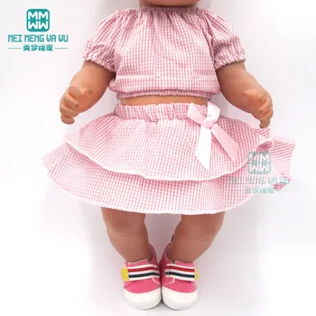 Haine papusa Roz carouri se potrivesc costum 43cm copil nou-născut păpușă și american doll accesorii