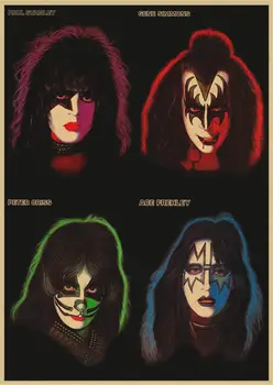 Tin Semne de Metal de Epocă Placa Poster de Perete Decor Retro 30X20 cm formatiei Kiss Poster Muzică Echipa Star Classic Pictura Decorativa