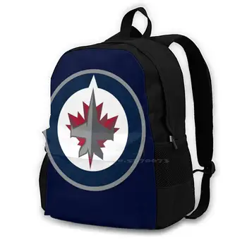 Jets-Winnipeg Școală Sac De Mare Capacitate Rucsac Laptop 15 Inch Logo-Ul Orașului